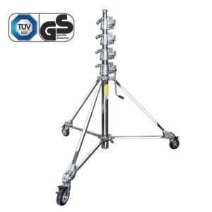 KUPO 5 Sct. Jumbo Cranking Stand with Braked Wheels ( TÜV certification)